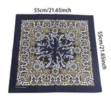Paisley bandana tied as a hair accessory