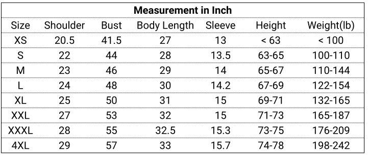 Size chart for Grey Patchwork Crewneck Sweatshirt
