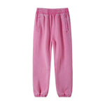 Pink Men's baggy washed fleece sweatpants — close-up
