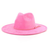 Wide Brim Suede Fedora Hat