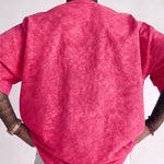 Pink Mineral washed oversized graphic tee, crew neck collar detail