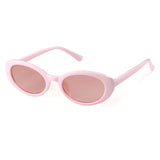 Pink Oval sunglasses flat lay