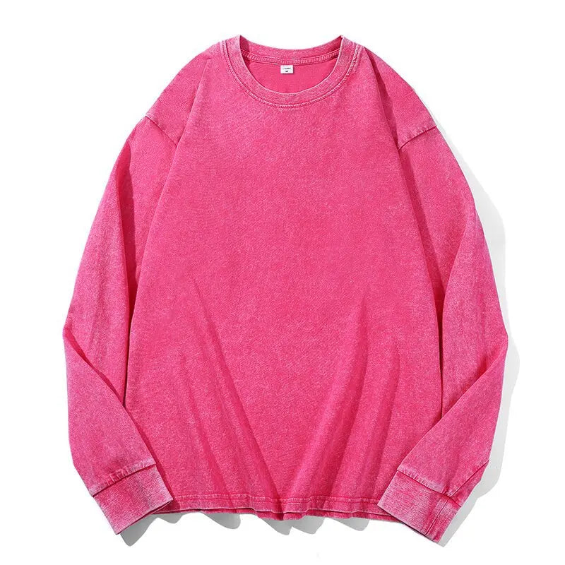 Pink long-sleeve shirt on a white background