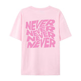 Pink Wavy letter print oversized graphic tee — lifestyle shot 6