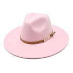 Pink Wide-brim print fedora hat second lifestyle outdoor shot