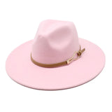 Pink Wide-brim print fedora hat second lifestyle outdoor shot