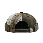 Plaid docker cap, pattern detail