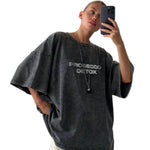 Prosecco Detox oversized graphic slogan tee — front view