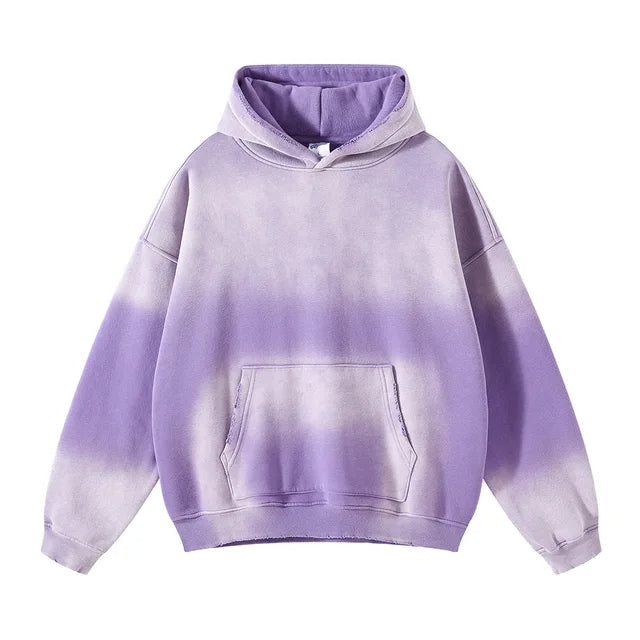 Gradient Dip-Dye Streetwear Hoodie