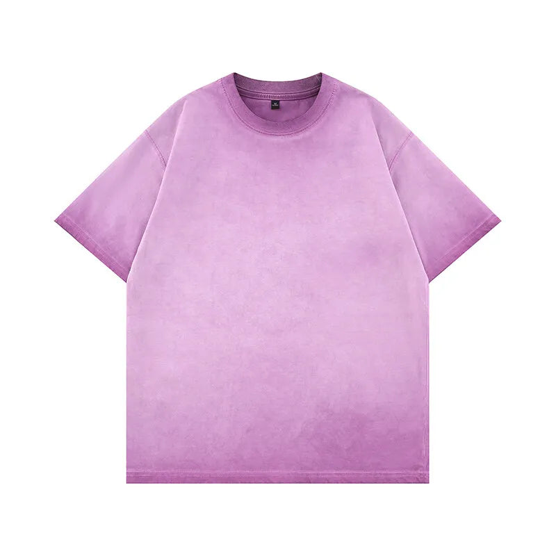 Purple Gradient washed tee styled for streetwear — lifestyle shot