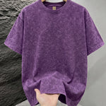 Purple Mineral washed oversized graphic tee, lifestyle shot 6