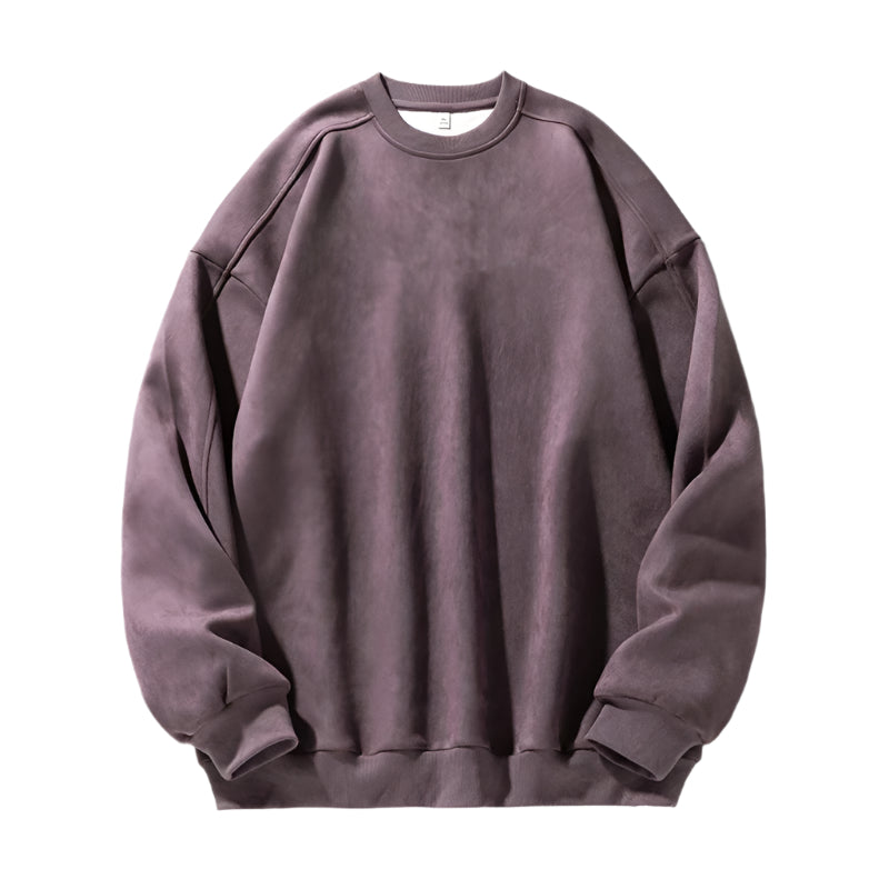 Soft Suede Streetwear Crewneck