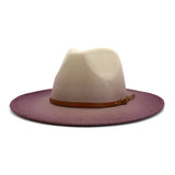 Urban Wide-Brim Felt Fedora with Leather Band