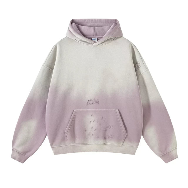 Vintage Distressed Gradient Hoodie