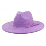 Wide Brim Suede Fedora Hat