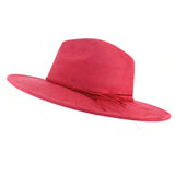 Wide Brim Suede Fedora Hat