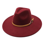 Red Wine Wide-brim fedora hat second colorway detail