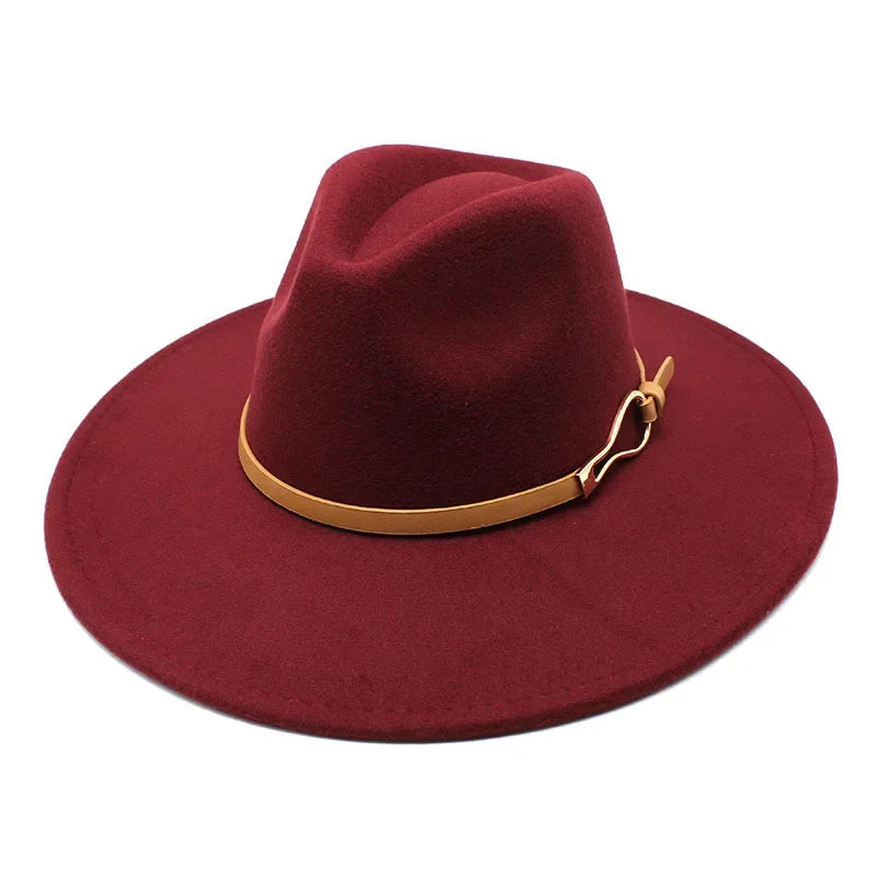 Red Wine Wide-brim fedora hat second colorway detail