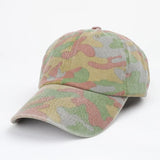 Reddishbrown Camo vintage washed dad hat, flat lay view
