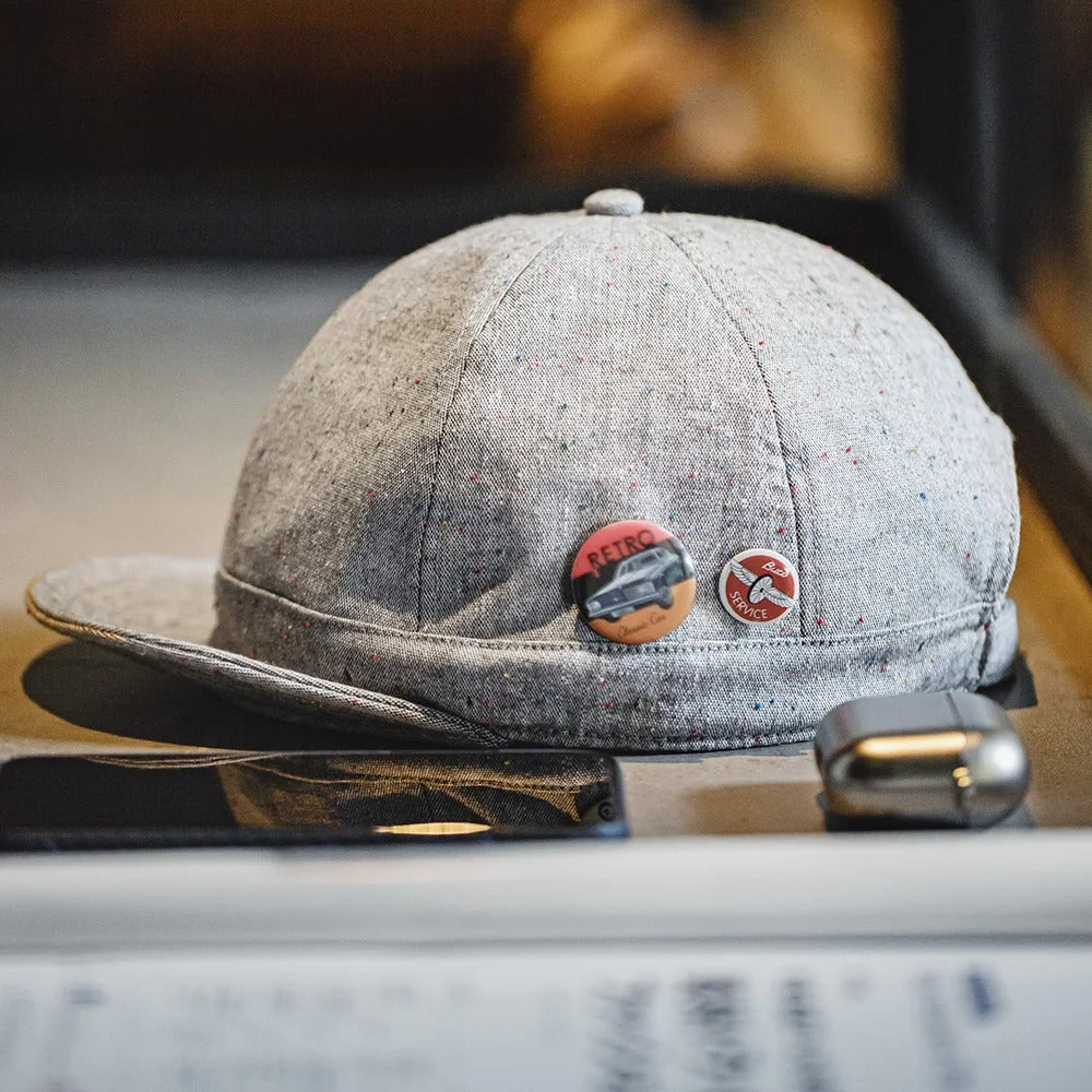 Vintage Gray Flip Hat – Retro Round Brim Hip Hop Cap – The Unrivaled Brand