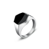 Sterling Silver Black Onyx Signet Ring