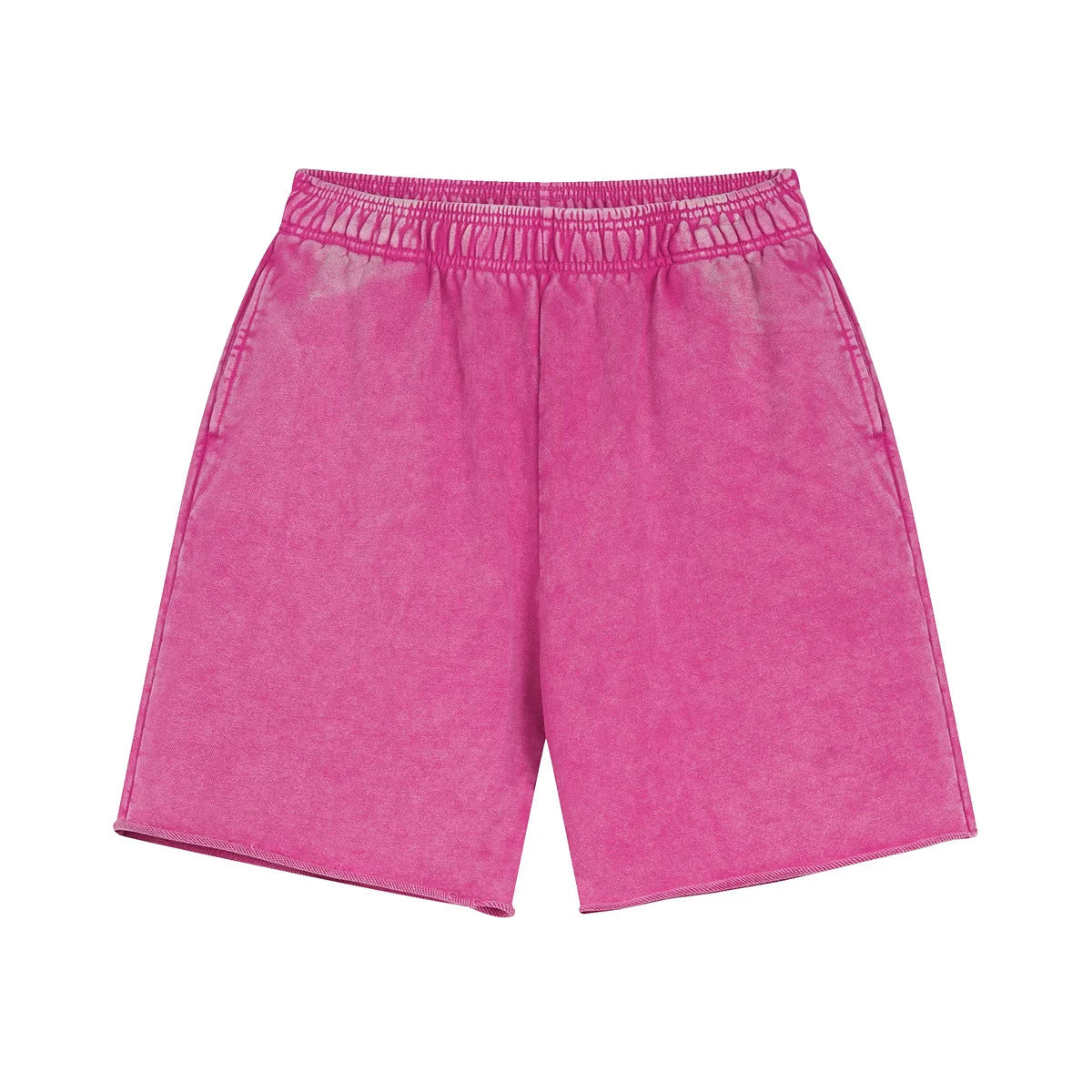 Rose Acid wash sweat shorts, angled view