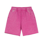 Rose Acid wash sweat shorts, angled view