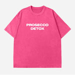 Rosered-White Prosecco Detox graphic tee — green colourway flat lay