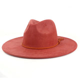Wide Brim Suede Fedora Hat