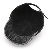 Short brim corduroy baseball cap, texture detail