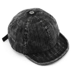 Short brim corduroy baseball cap, three-quarter view