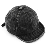 Short brim corduroy baseball cap, three-quarter view
