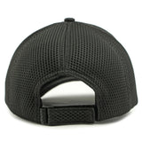 Short brim mesh snapback baseball cap, three-quarter angle view