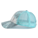 Womens Tie Dye Ponytail Trucker Hat