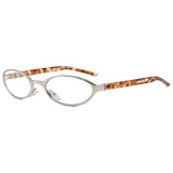 Eyeglasses with tortoiseshell arms on a white background