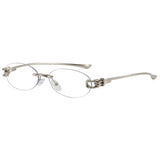 Silver Clear Rimless oval gradient sunglasses — lifestyle shot 2
