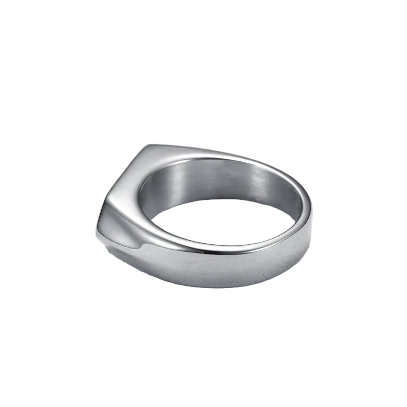 Unisex Square Signet Ring – Stainless Steel Flat Top Band