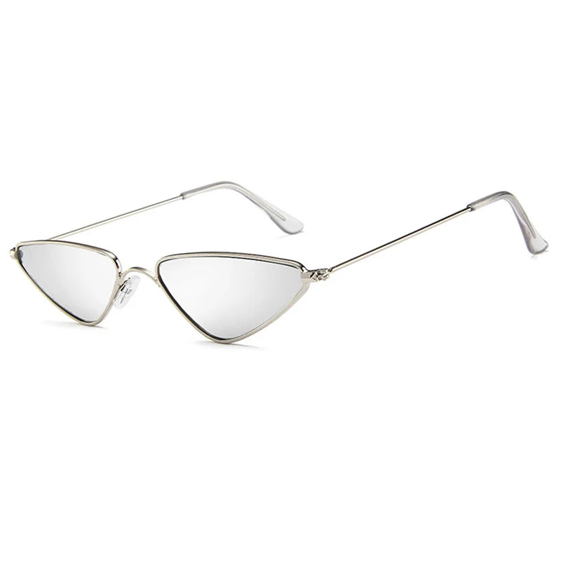 Silver-Silver Micro triangle sunglasses, lens detail