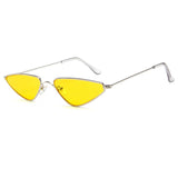 Silver-Yellow Micro triangle sunglasses, flat lay