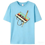Sky Blue Vintage graphic tee, flat lay
