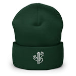 Spruce Cactus cuffed knit beanie, angled view