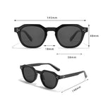 Model wearing square UV400 polarized sunglasses — lifestyle shot