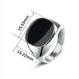 Sterling Silver Black Onyx Signet Ring
