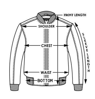 Size chart for Streetwear Parka Jacket