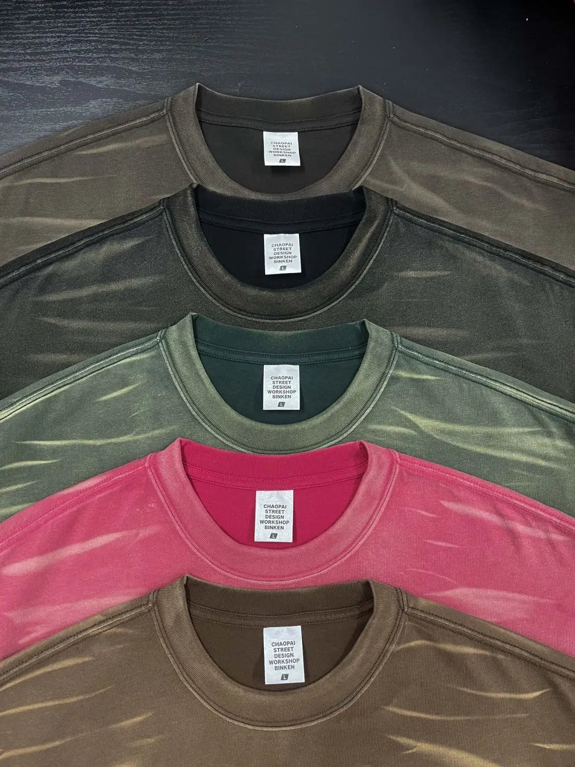 Sun-faded gradient oversized tee worn on model — front