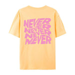 Sun Orange Wavy letter print oversized graphic tee — lifestyle shot