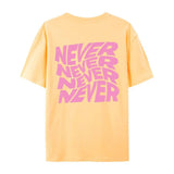 Sun Orange Wavy letter print oversized graphic tee — lifestyle shot