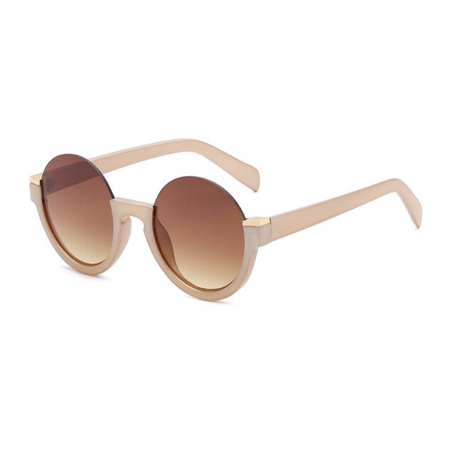 Round half hot sale frame sunglasses