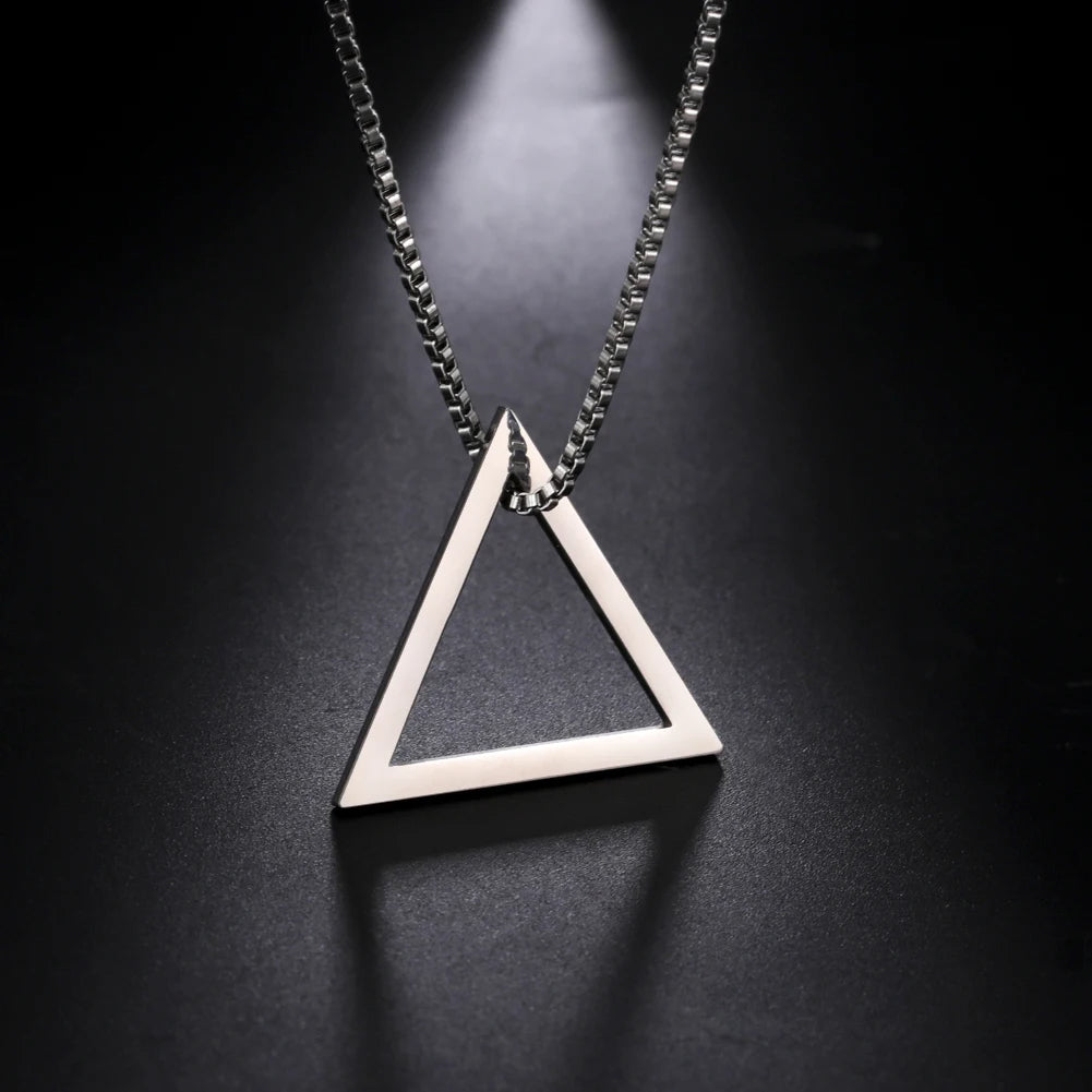 Sleek Triangle Pendant Necklace