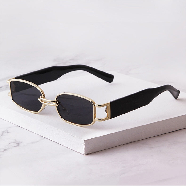 Top Sunglasses - Retro Sunglasses Metal-Frame Pink Eyewear Rectangle Small  Black YOOSKE Women ➡ http://rviv.ly/vgCNUe | Facebook